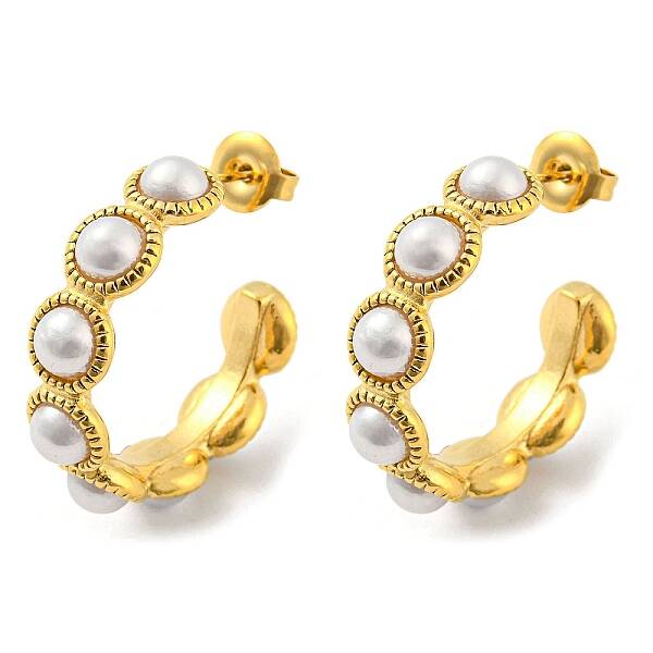 304 Stainless Steel Ring Stud Earrings