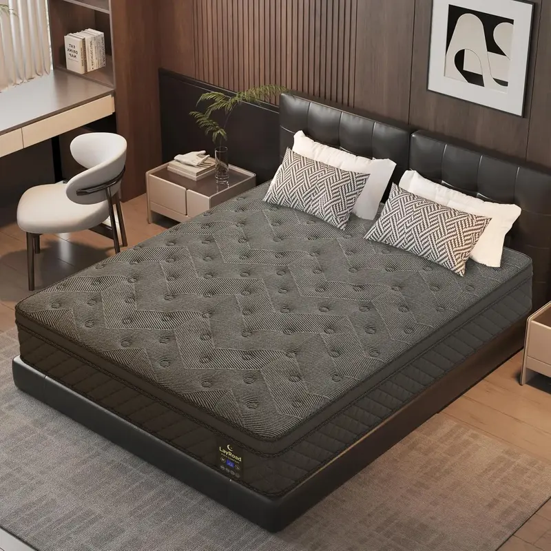 LAYROAD 12/14 Inch Twin, Full, Queen, King Mattress Memory Foam And Spring, Hybrid MattressMedium Firmness, Lumbar Support, F...