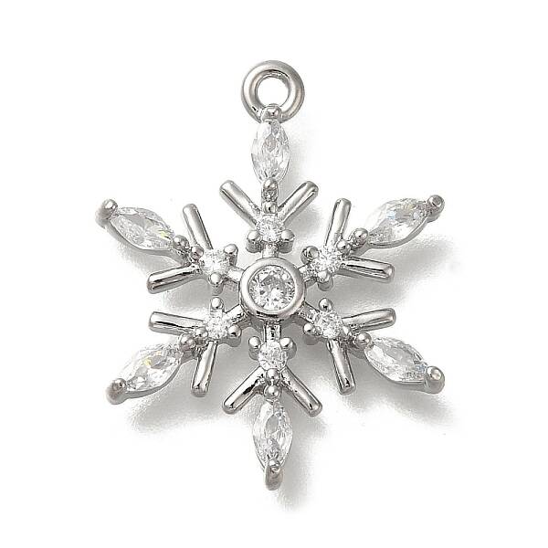 Rack Plating Brass Micro Pave Cubic Zirconia Pendants