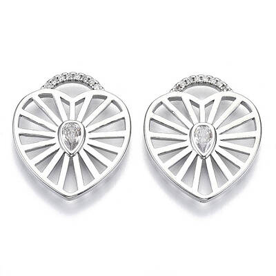 Brass Micro Pave Cubic Clear Zirconia Pendants