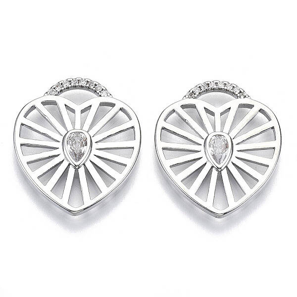 Brass Micro Pave Cubic Clear Zirconia Pendants