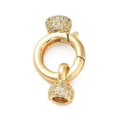 Rack Plating Brass Micro Pave Cubic Zirconia Fold Over Clasps
