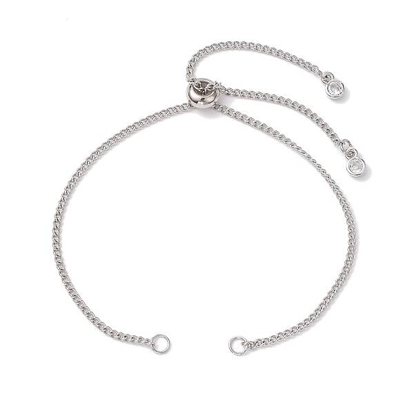 Non-Tarnish 304 Stainless Steel Curb Chain Bracelet Slider Making