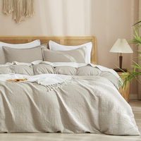 PHF Waffle Weave Duvet Cover Set, 3 counts/set Ultra Soft Comforter Cover for All Season,  Breathable Durable with 2 Pillow S...