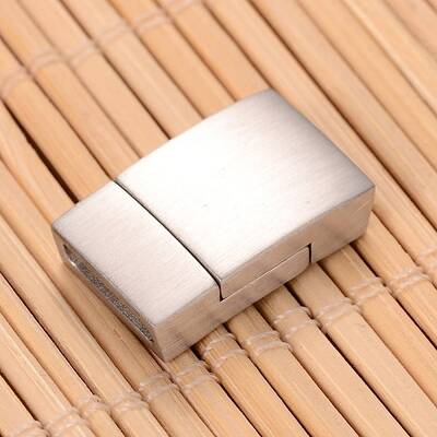 Tarnish Resistant Matte 304 Stainless Steel Rectangle Magnetic Clasps with Glue-in Ends