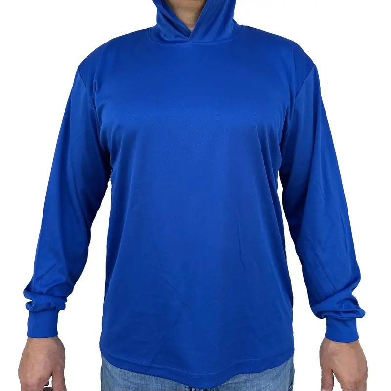Hoodie Blue High Visibility Shirt / Air Cooling Flow w/ UV Protection Menswear Outdoor