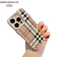 Retro Plaid Texture Pattern Phone Case, Durable Protective Cover, Fashion Phone Protector for iPhone 16 15 14 13 12 11 Pro Ma...
