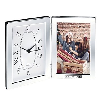 13 Custom Jadis I Desk Clock & Photo Frame - Silver