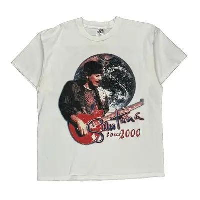 Santana Tour 2000 Delta Band T-Shirt - XL White Cotton