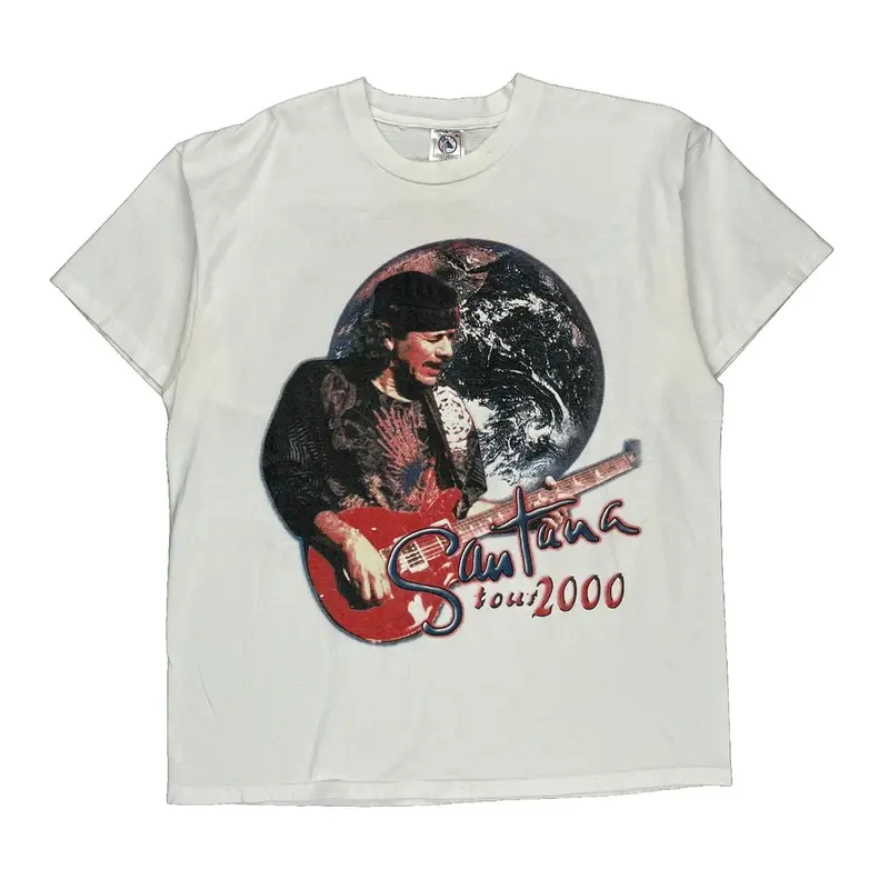 Santana Tour 2000 Delta Band T-Shirt - XL White Cotton