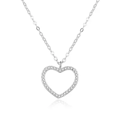 Beneto Beautiful silver necklace with heart AGS886/47
