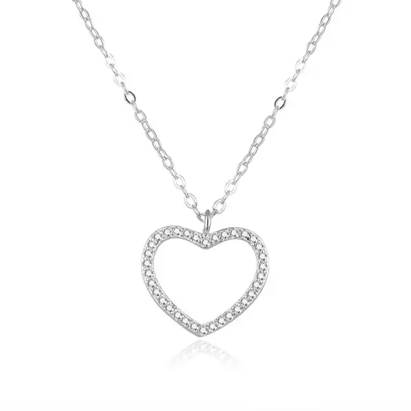 Beneto Beautiful silver necklace with heart AGS886/47