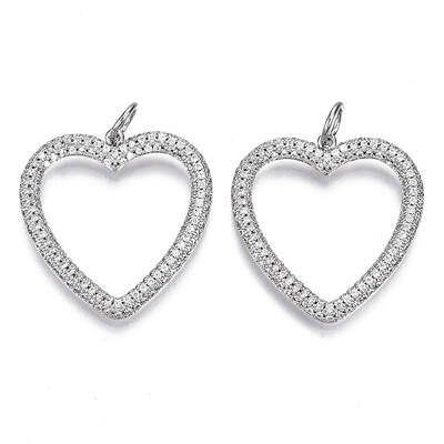Brass Micro Pave Cubic Zirconia Pendants