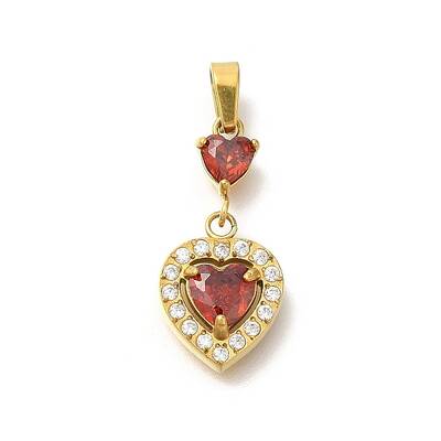 Ion Plating(IP) 304 Stainless Steel Micro Pave Cubic Zirconia Pendants
