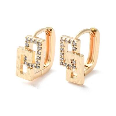 Rack Plating Brass Clear Cubic Zirconia Hoop Earrings