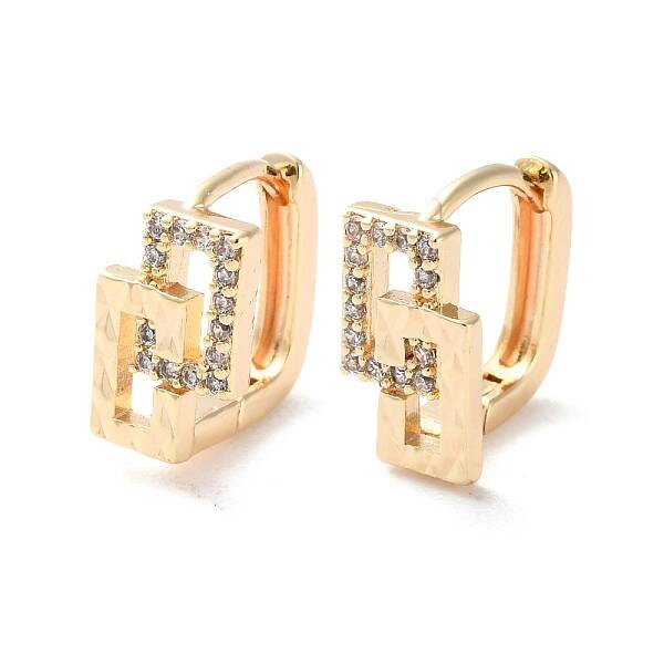 Rack Plating Brass Clear Cubic Zirconia Hoop Earrings