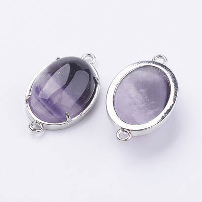 Brass Natural Chevron Amethyst Links connectors