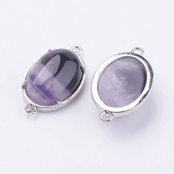 Brass Natural Chevron Amethyst Links connectors