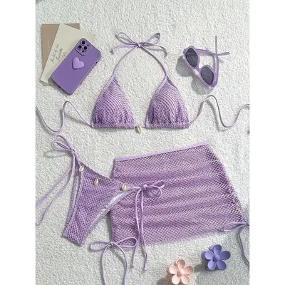 3-Piece Women's Summer Beach Swimwear Set