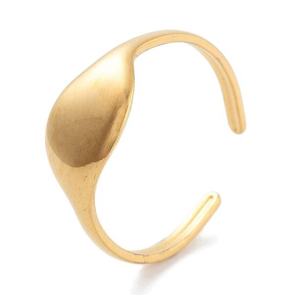 304 Stainless Steel Teardrop Open Cuff Rings for Women