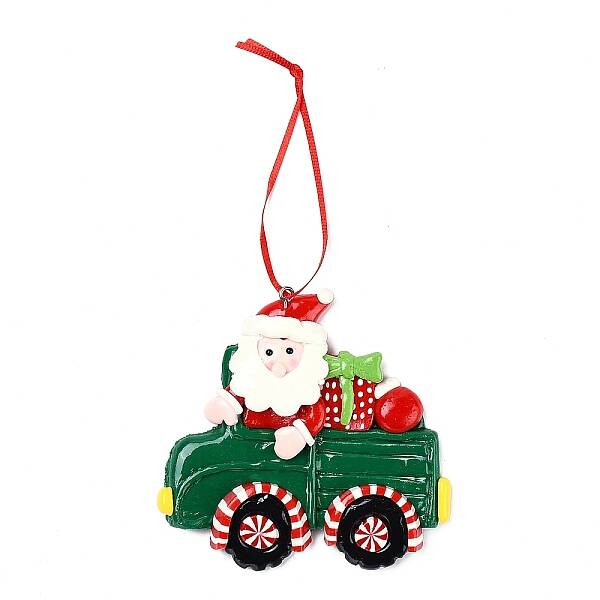Christmas Car Handmade Polymer Clay Pendant Decorations