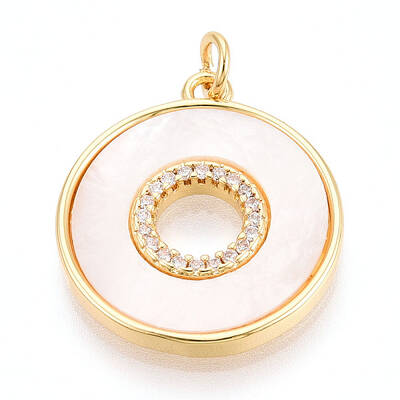 Brass Micro Pave Clear Cubic Zirconia Pendants