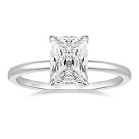 EAMTI 3CT 925 Sterling Silver Engagement Rings Radiant Cut Solitaire Cubic Zirconia CZ Wedding Promise Rings for Her Wedding ...
