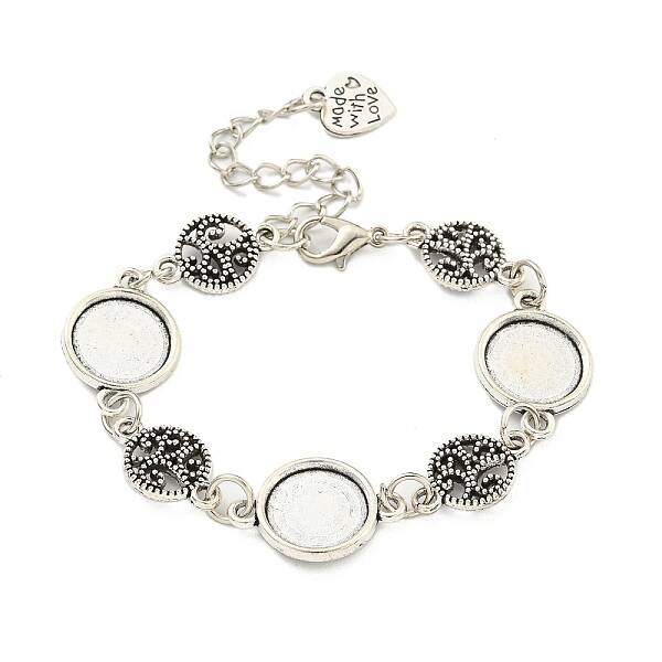 Antique Silver Plated Alloy Link Chain Bracelet Making