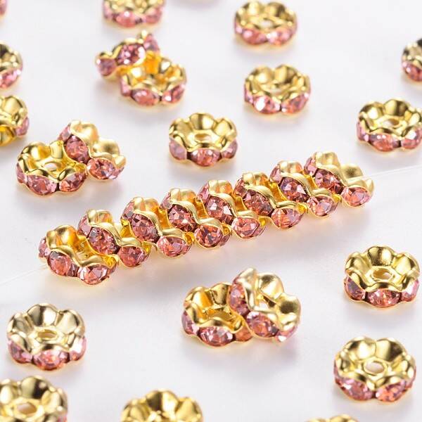 Brass Grade A Rhinestone Spacer Beads