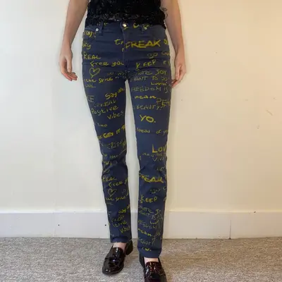 Moschino Jeans Trousers - 27W UK 8 Navy Cotton