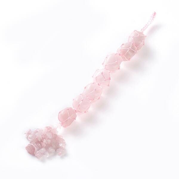 Natural Rose Quartz Car Hanging Decorations