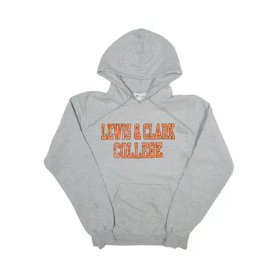 CHAMPION Lewis & Clark College USA Hoodie Grey Pullover Mens XS