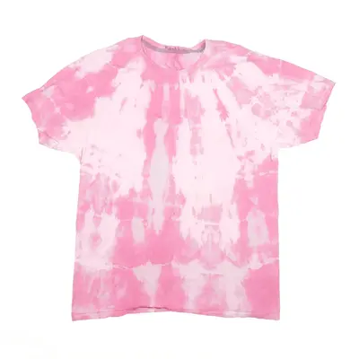 FRUIT OF THE LOOM T-Shirt Pink Short Sleeve Tie Dye Womens M