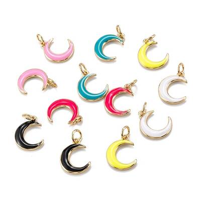 Real 18K Gold Plated Brass Enamel Pendants