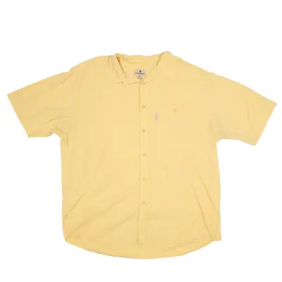 WOOLRICH Plain Shirt Yellow Short Sleeve Mens XL