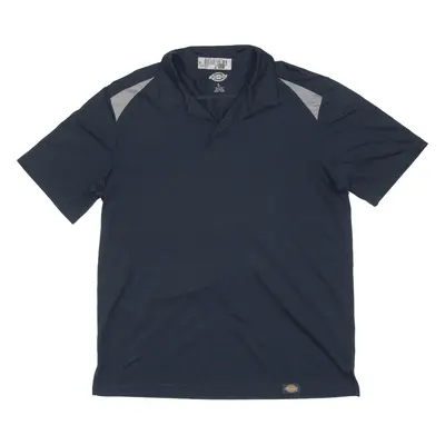 DICKIES Polo Shirt Blue Short Sleeve Mens L