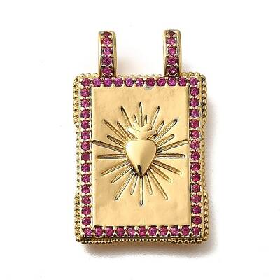 Brass Micro Pave Cubic Zirconia Pendants