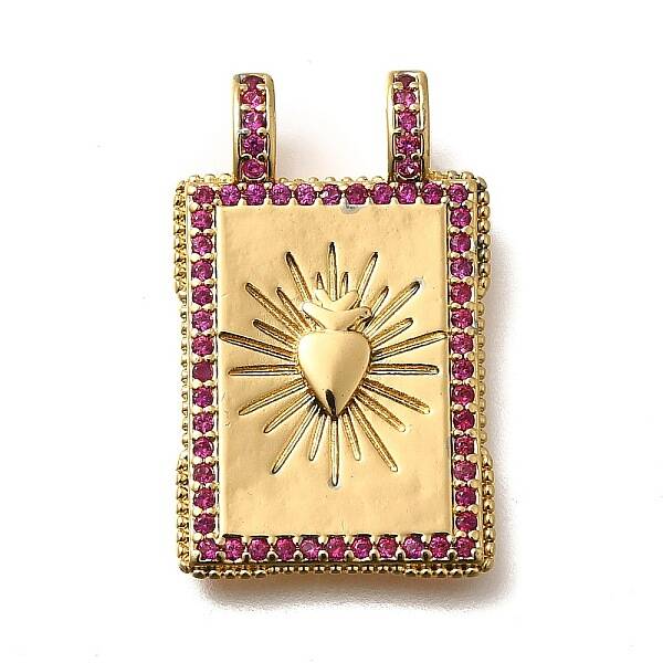 Brass Micro Pave Cubic Zirconia Pendants
