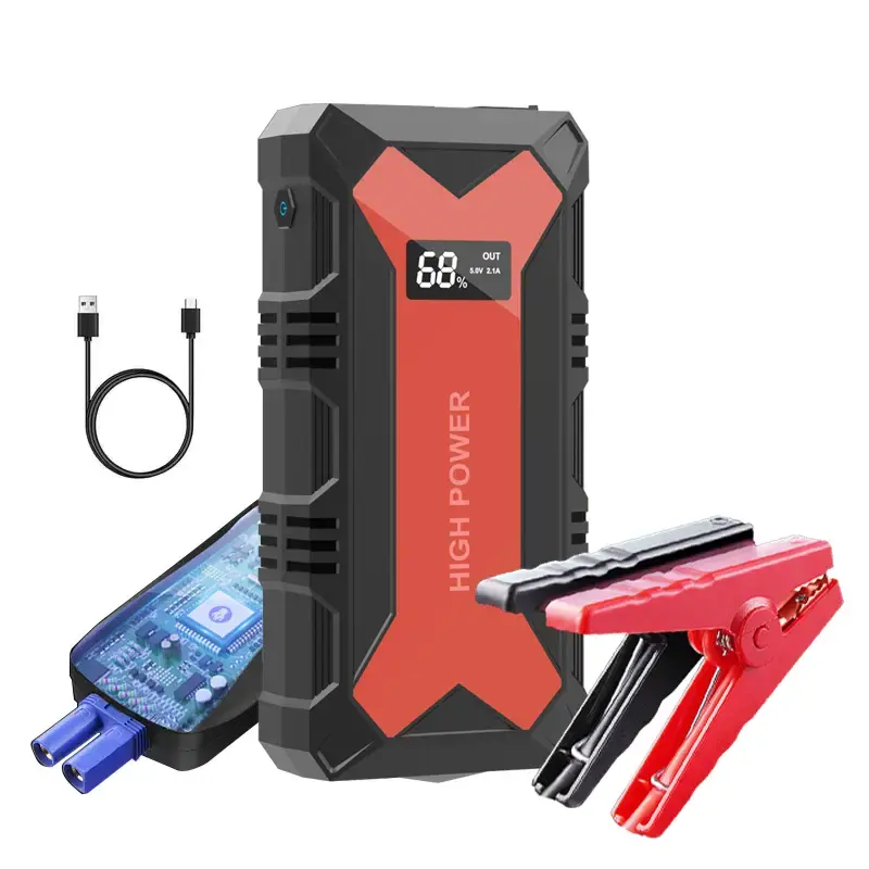 UltraSafe 1600-Amp Car Battery Jump Starter, 12V Lithium Battery Pack, Water-Resistant Power Bank with Type-C Port for Gas/Di...