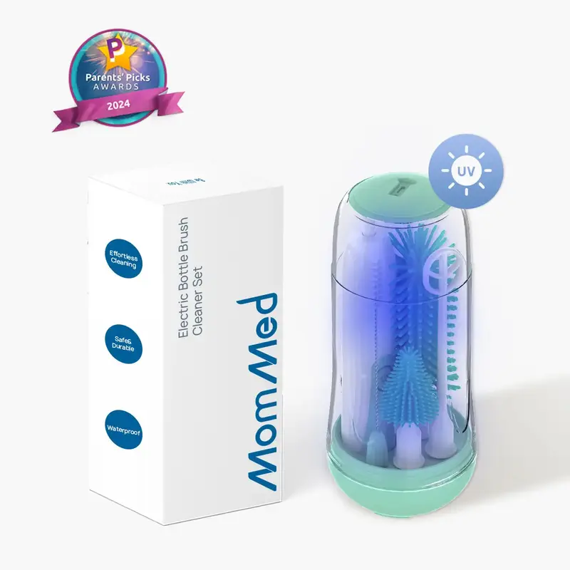 MomMed Bottle Brush,  Baby Bottle Brush Set with Silicone Bottle/Pacifier/Straw Brush and Mixing Head, Waterproof Bottle Clea...