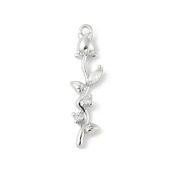 Brass Micro Pave Cubic Zirconia Pendants