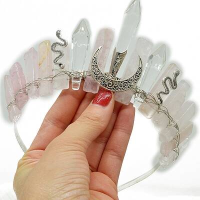 Natural Rose Quartz Hair Bands