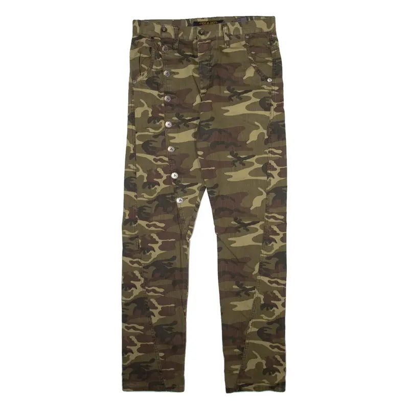 CIPO & BAXX Camo Mens Trousers Green Regular Straight W34 L32