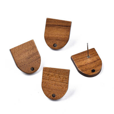 Walnut Wood Stud Earring Findings