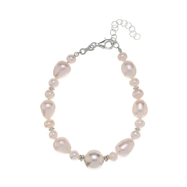 Alisia River Pearl Bead Bracelet AL4543-Silver