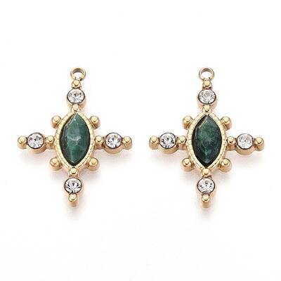 Natural African Jade Faceted Horse Eye Pendants