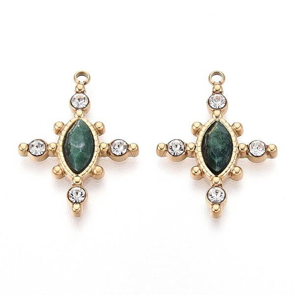 Natural African Jade Faceted Horse Eye Pendants