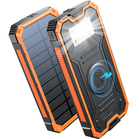 Wireless Power Bank, 20000mAh Portable Solar Power Bank Charger for iPhone Android, Dual USB-A Output, USB-C Fast Charging, S...