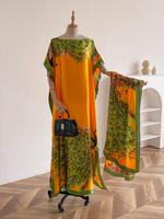Women's Floral & Butterfly & Peacock Print Cape Shawl & Scarf Set, Elegant Casual Casual Soft Scarf& Cape Shawl Set for Beach...