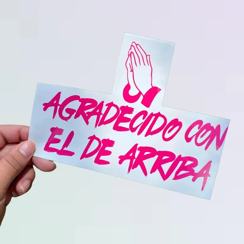 Agradecido Con El De Arriba Vinyl Decal for Cars in Multiple Colors calco manias decal bumper